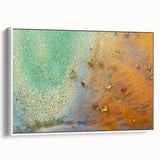 Moody Modern Wall Art – Contemporary Abstract Canvas in Gold & Teal