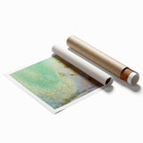 Moody Modern Wall Art – Contemporary Abstract Canvas in Gold & Teal