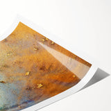 Moody Modern Wall Art – Contemporary Abstract Canvas in Gold & Teal