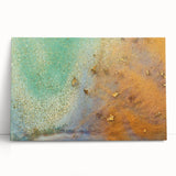 Moody Modern Wall Art – Contemporary Abstract Canvas in Gold & Teal