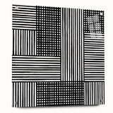 Modern Abstract Canvas Prints - Bold Black and White Line Blocks