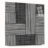 Modern Abstract Canvas Prints - Bold Black and White Line Blocks
