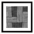 Modern Abstract Canvas Prints - Bold Black and White Line Blocks