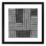Modern Abstract Canvas Prints - Bold Black and White Line Blocks