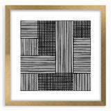Modern Abstract Canvas Prints - Bold Black and White Line Blocks