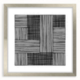 Modern Abstract Canvas Prints - Bold Black and White Line Blocks