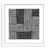 Modern Abstract Canvas Prints - Bold Black and White Line Blocks