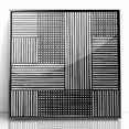 Modern Abstract Canvas Prints - Bold Black and White Line Blocks
