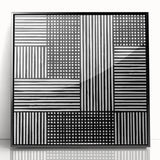 Modern Abstract Canvas Prints - Bold Black and White Line Blocks
