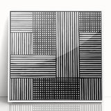 Modern Abstract Canvas Prints - Bold Black and White Line Blocks