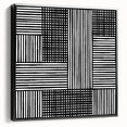 Modern Abstract Canvas Prints - Bold Black and White Line Blocks