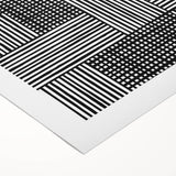 Modern Abstract Canvas Prints - Bold Black and White Line Blocks