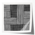 Modern Abstract Canvas Prints - Bold Black and White Line Blocks
