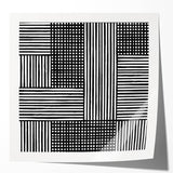 Modern Abstract Canvas Prints - Bold Black and White Line Blocks