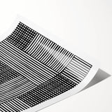 Modern Abstract Canvas Prints - Bold Black and White Line Blocks