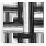 Modern Abstract Canvas Prints - Bold Black and White Line Blocks