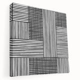 Modern Abstract Canvas Prints - Bold Black and White Line Blocks