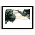 Fluid Acrylic Wall Decor – Forest Green & Gold Botanical Art