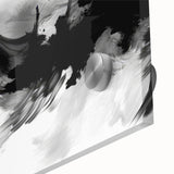 Modern Black and White Abstract Wall Art - Monochrome Canvas Print