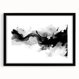 Modern Black and White Abstract Wall Art - Monochrome Canvas Print