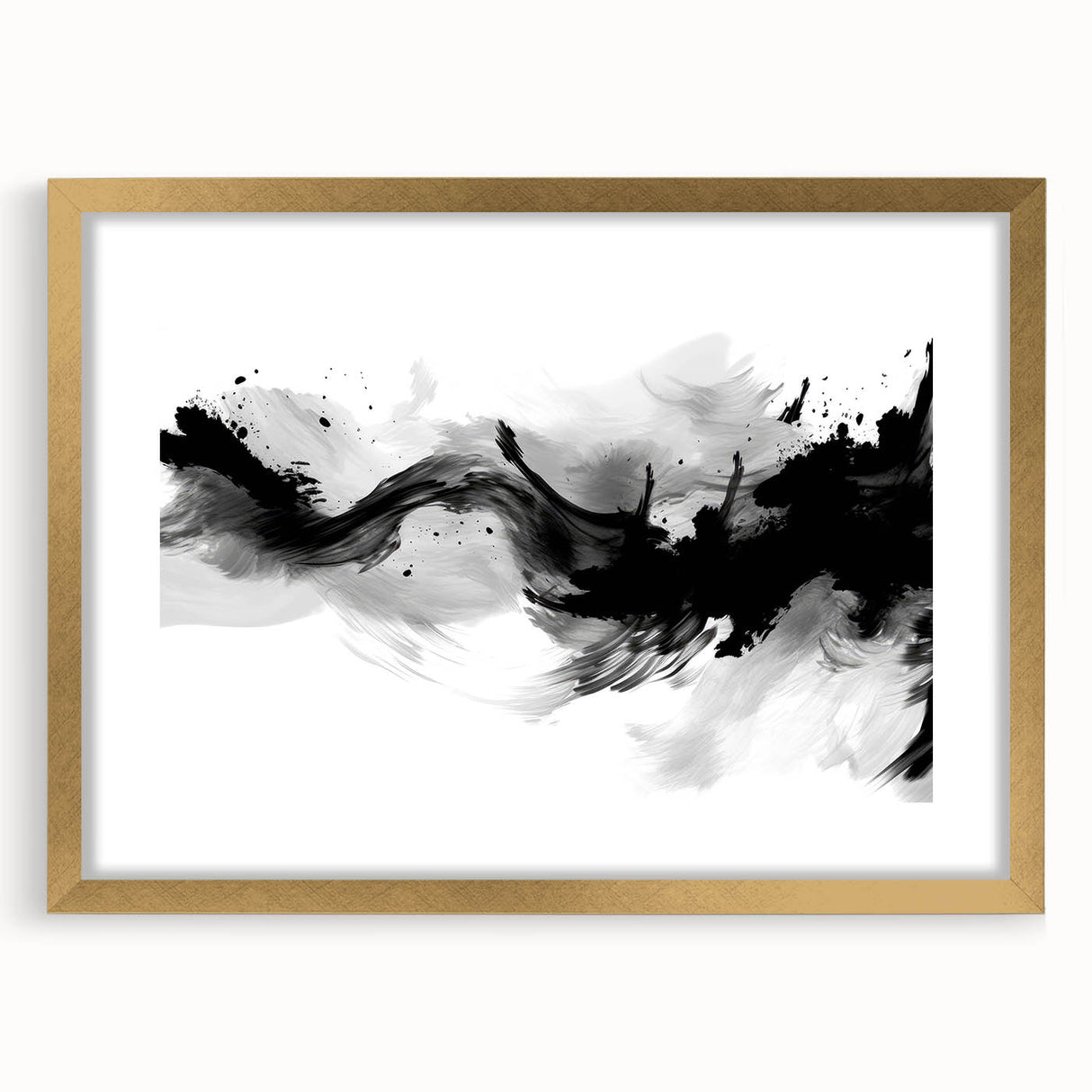 Modern Black and White Abstract Wall Art - Monochrome Canvas Print