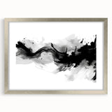 Modern Black and White Abstract Wall Art - Monochrome Canvas Print
