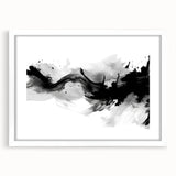 Modern Black and White Abstract Wall Art - Monochrome Canvas Print