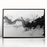 Modern Black and White Abstract Wall Art - Monochrome Canvas Print