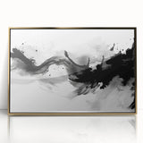 Modern Black and White Abstract Wall Art - Monochrome Canvas Print