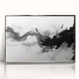 Modern Black and White Abstract Wall Art - Monochrome Canvas Print