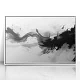 Modern Black and White Abstract Wall Art - Monochrome Canvas Print