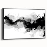 Modern Black and White Abstract Wall Art - Monochrome Canvas Print