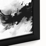 Modern Black and White Abstract Wall Art - Monochrome Canvas Print
