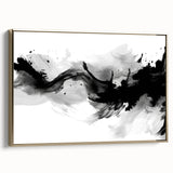 Modern Black and White Abstract Wall Art - Monochrome Canvas Print