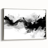 Modern Black and White Abstract Wall Art - Monochrome Canvas Print