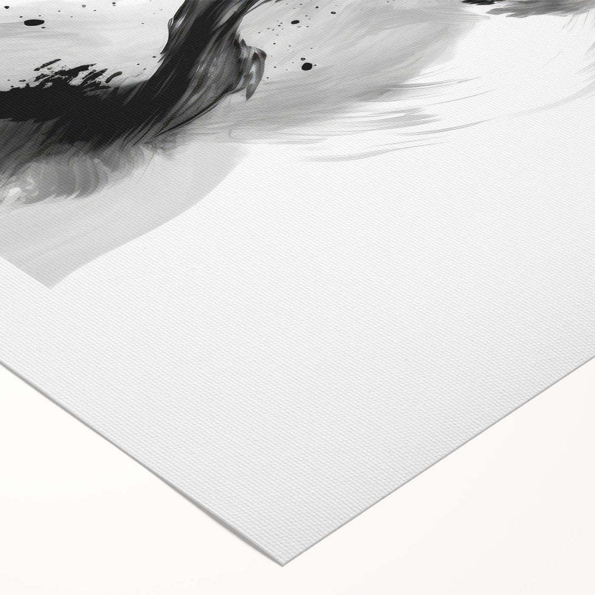 Modern Black and White Abstract Wall Art - Monochrome Canvas Print