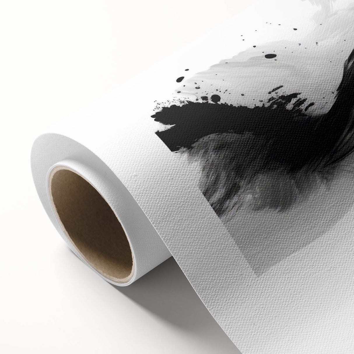 Modern Black and White Abstract Wall Art - Monochrome Canvas Print