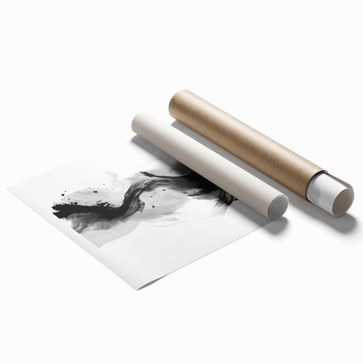 Modern Black and White Abstract Wall Art - Monochrome Canvas Print