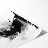 Modern Black and White Abstract Wall Art - Monochrome Canvas Print