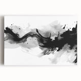 Modern Black and White Abstract Wall Art - Monochrome Canvas Print