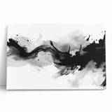 Modern Black and White Abstract Wall Art - Monochrome Canvas Print
