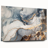 Exclusive Abstract Wall Decor – Navy, White & Gold Luxury Art