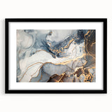 Exclusive Abstract Wall Decor – Navy, White & Gold Luxury Art