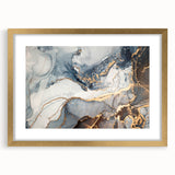 Exclusive Abstract Wall Decor – Navy, White & Gold Luxury Art