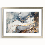 Exclusive Abstract Wall Decor – Navy, White & Gold Luxury Art