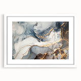 Exclusive Abstract Wall Decor – Navy, White & Gold Luxury Art