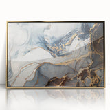 Exclusive Abstract Wall Decor – Navy, White & Gold Luxury Art