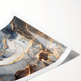 Exclusive Abstract Wall Decor – Navy, White & Gold Luxury Art