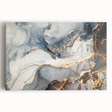 Exclusive Abstract Wall Decor – Navy, White & Gold Luxury Art