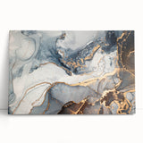 Exclusive Abstract Wall Decor – Navy, White & Gold Luxury Art